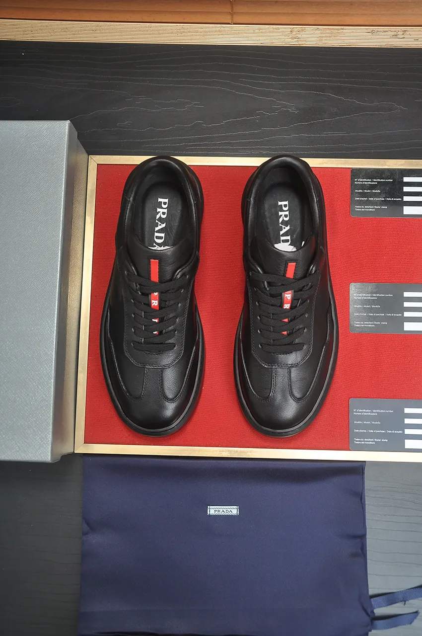 Men's shoes 💰520💶[PRADA] Top original, new season, high quality original goods, top high mercerized cowhide combined with original breathable fabric + imported glue, imported stretch fabric inside with original cowhide feet, original thick outsole! Quality guaranteed! Code 38-45 (45 customized)